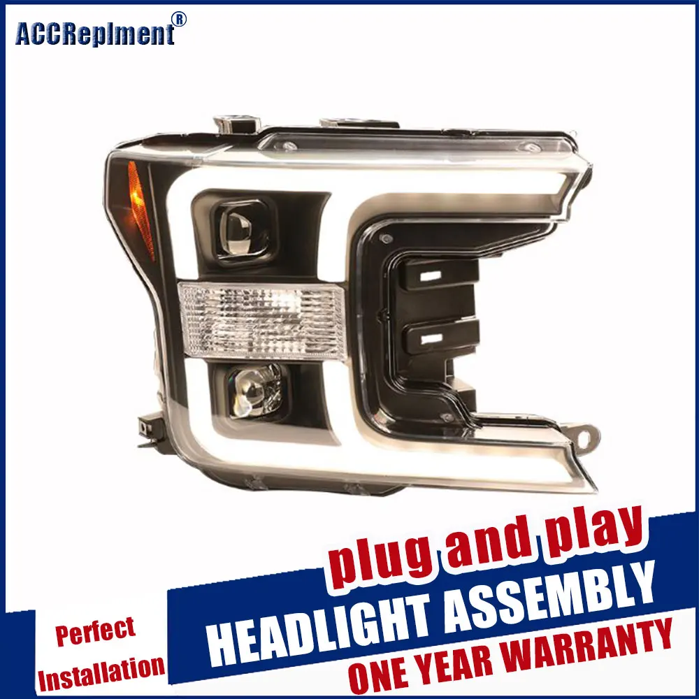 

2018 for Ford Raptor LED Headlights For Ford Raptor F150 head lamps Lens Double Beam bi xenon lens Car Styling
