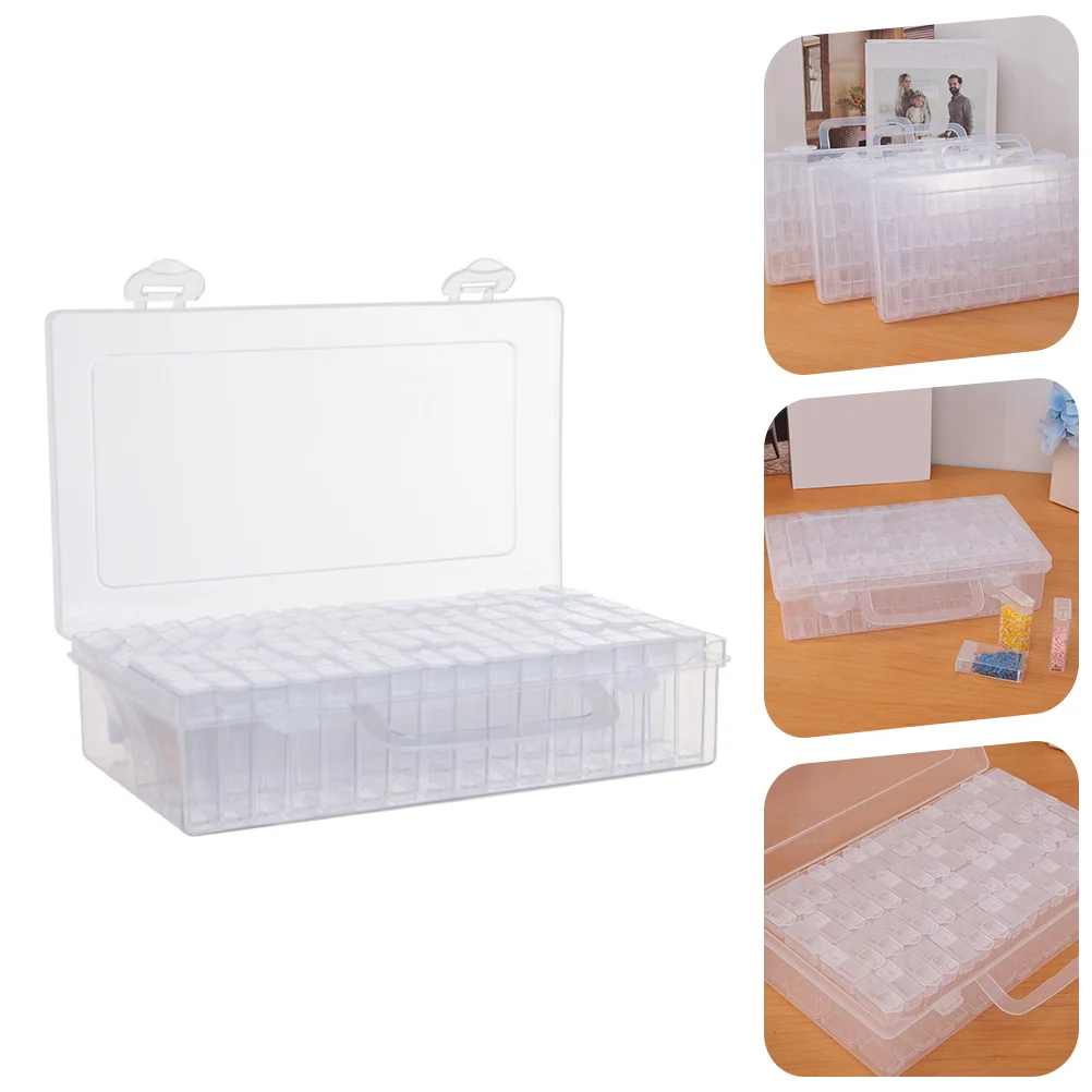 

1 Set Transparent Storage Box 64 Grids Transparent Portable Beads Storage Case