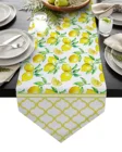 Летняя свежая лимонно-желтая Марокканская настольная дорожка для кухни, обеденного стола Декоративная скатерть и салфетки для украшения свадебного стола