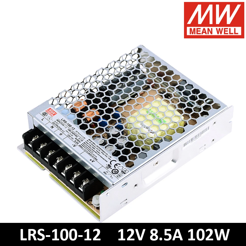 

Светодиодная подсветка Mean Well LRS-100-12 85-102 в переменного тока в постоянный ток 12 в а Вт с одним выходным переключением источника питания Meanwell