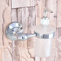 chrome brass bathroom liquid soap dispenser squeeze storage holder bottle kitchen replace bottle 2ba788