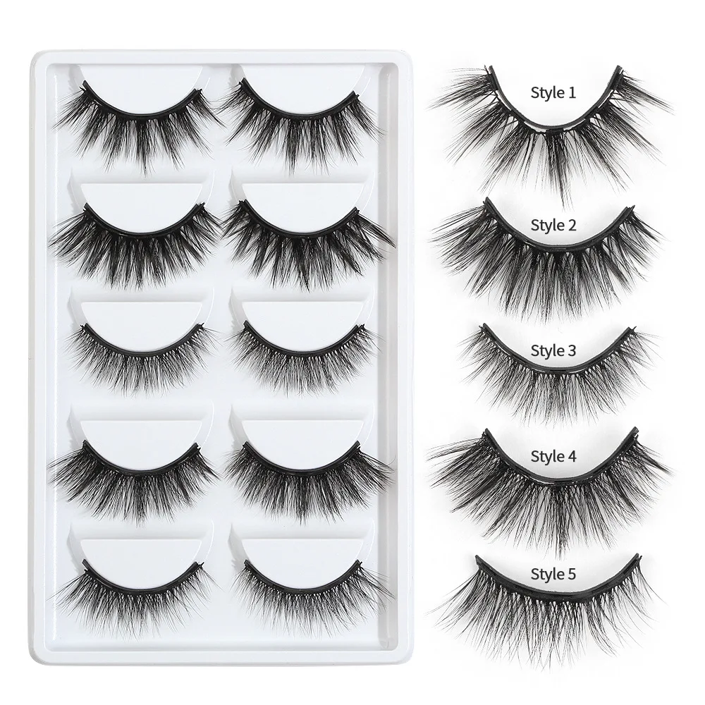 

MAANGE 5pairs Magnet False Eyelashes 3D Imitation Mink Fur Lashes Natural Thick Curls Magnetic Eyeliner Long Lasting Lash