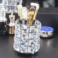 makeup brushes holder pot crystal bling organiser golden cosmetic brush pen pencil holder candle holder storage box container