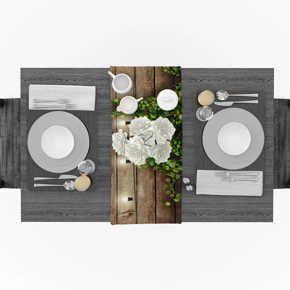 Wood Lamplight Leaves Rattan Plants Table Runners Modern Dining Buffet Kitchen Runner Farmhouse Rustic Wedding Party Decor | Дом и сад