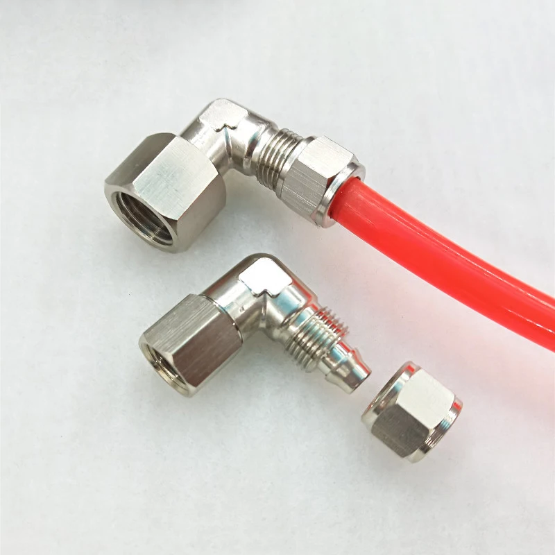 

Brass plated nickel L-shaped right angle internal thread quick-twist Fitting PLF10/PLF12/PLF14/PLF16-01/02/03/04/06