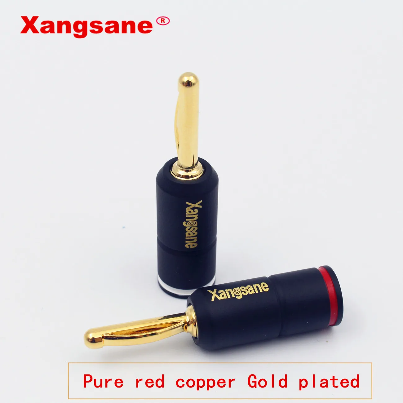 4 pieces High Performance Pure red copper Gold plated Banana Lock Plug HiFi Speaker Connectors | Электроника