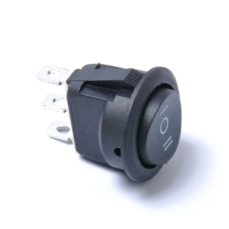 5 шт./компл. 23 мм круглый черный 3 Pin 10A/125V 6A/250V AC положения Spdt ВКЛ-ВЫКЛ-ВКЛ кулисный