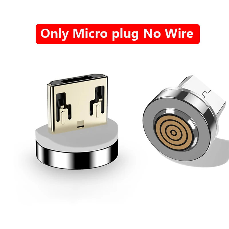 Only for Micro Plug Магнитный кабель 3A Micro Usb кабель для быстрой зарядки телефона Usb кабель для передачи данных type-C магнитное зарядное устройство Usb-c для iPhone huawei xiaomi - Цвет: Only for Micro Plug