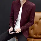 Мужской блейзер с винтажным принтом, повседневный Универсальный блейзер в Корейском стиле с винтажным принтом