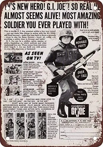 

1964 G.I Joe Vintage Look Reproduction Metal Tin Sign 8 x 12 Inches Vintage Aluminum Retro Metal Sign
