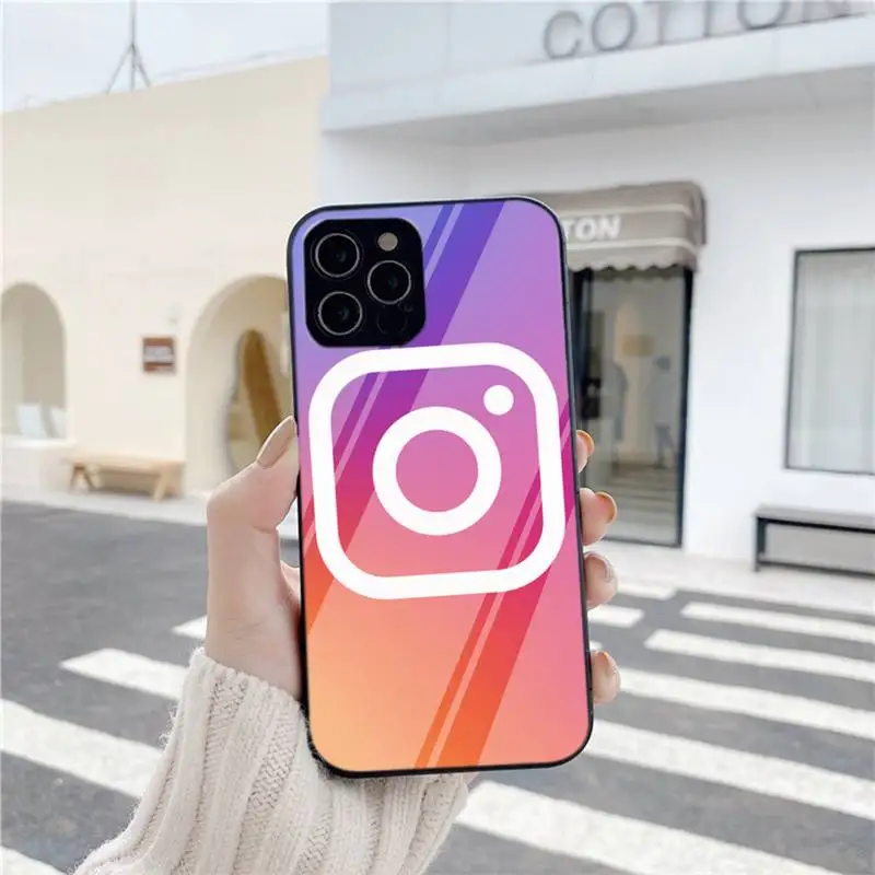 

Phone Case For Iphone 6 6s 7 8 Plus XR X XS XSmax 11 12 Pro Mini Max Tempered Glass New I-Instagrams Logo