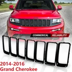 7 шт. блестящее черное кольцо для гриля, передняя флейта, комплект отделки для Jeep Grand Cherokee 2014-2016