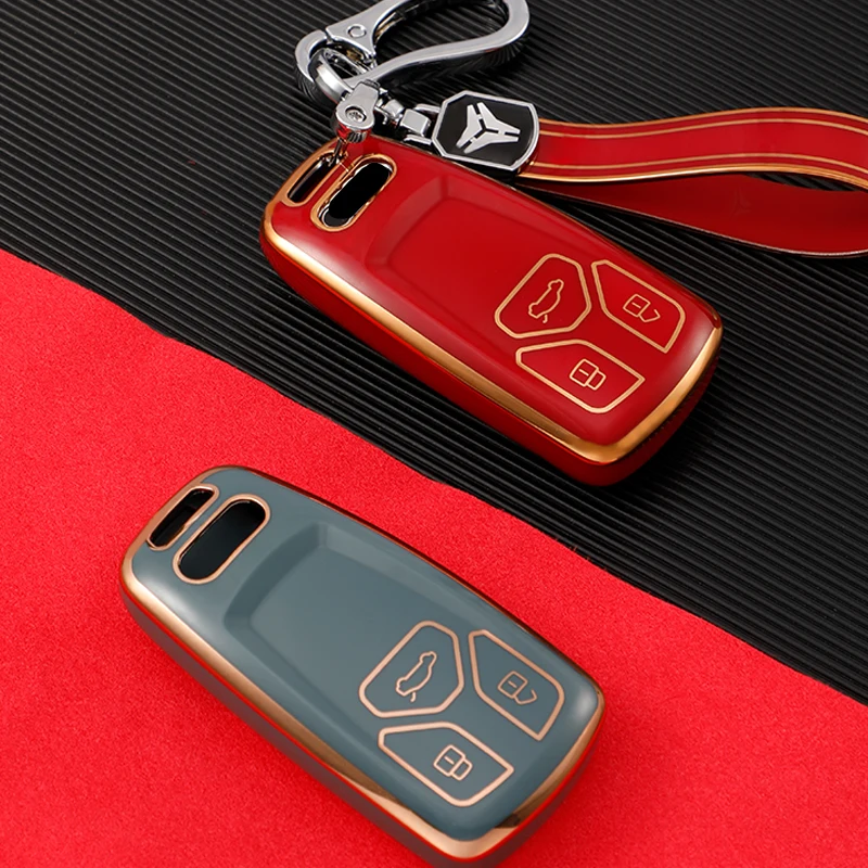 Автомобильный чехол для смарт-ключей из ТПУ Audi A4 B9 A5 A6 8S 8W Q5 Q7 4M S4 S5 S7 TT TTS TFSI RS
