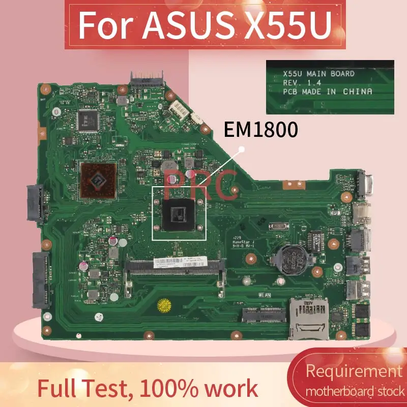 X55U REV.1.4 для ASUS EM1800 материнская плата ноутбука 60 N80MB1700 D03 DDR3 ноутбука|Материнские