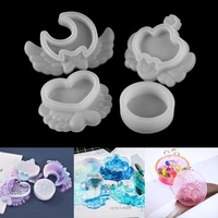 box resin molds heart crown moon wing shape silicone molds for diy makeup jewelry storage cosmetic cases organizers tool