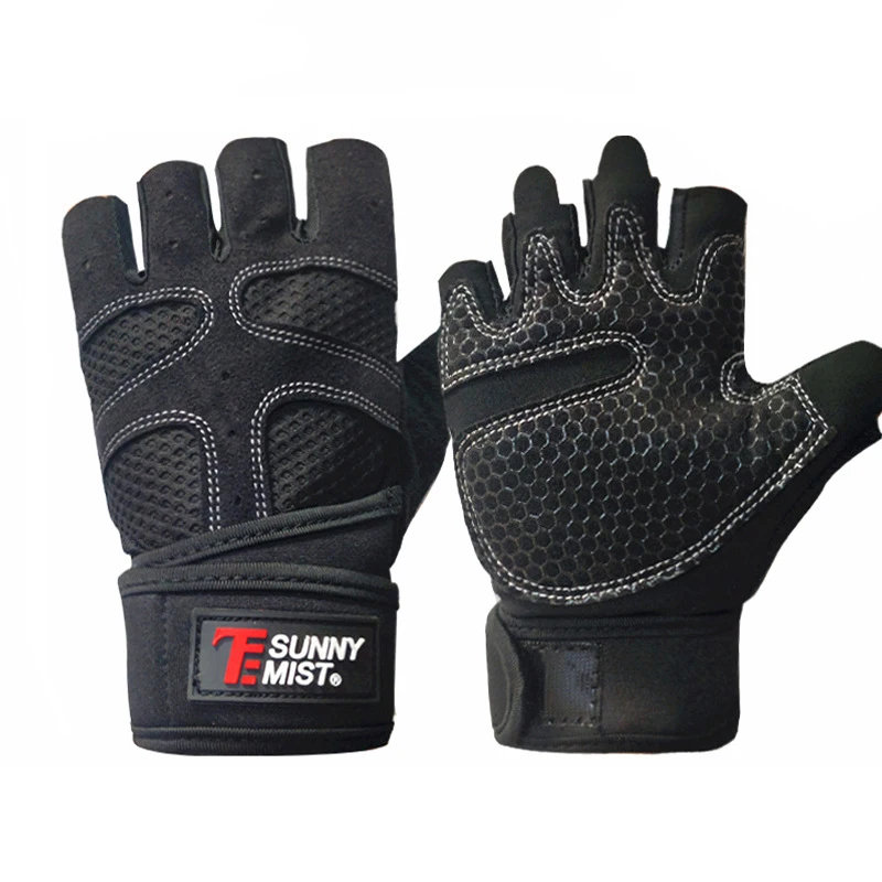 

Fitness Equipment Horizontal Bar Exercise Wrist Guard Training Anti-skid and Shock Protection Sports Half-finger Fitness Gloves
