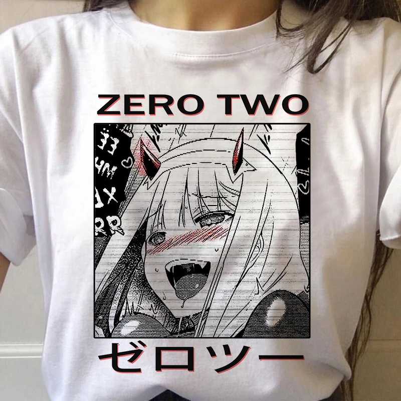 

T-shirt Zero TWO Women Darling in the franxx anime Harajuku girl print women tops loose summer short sleeve chic female T-shirt
