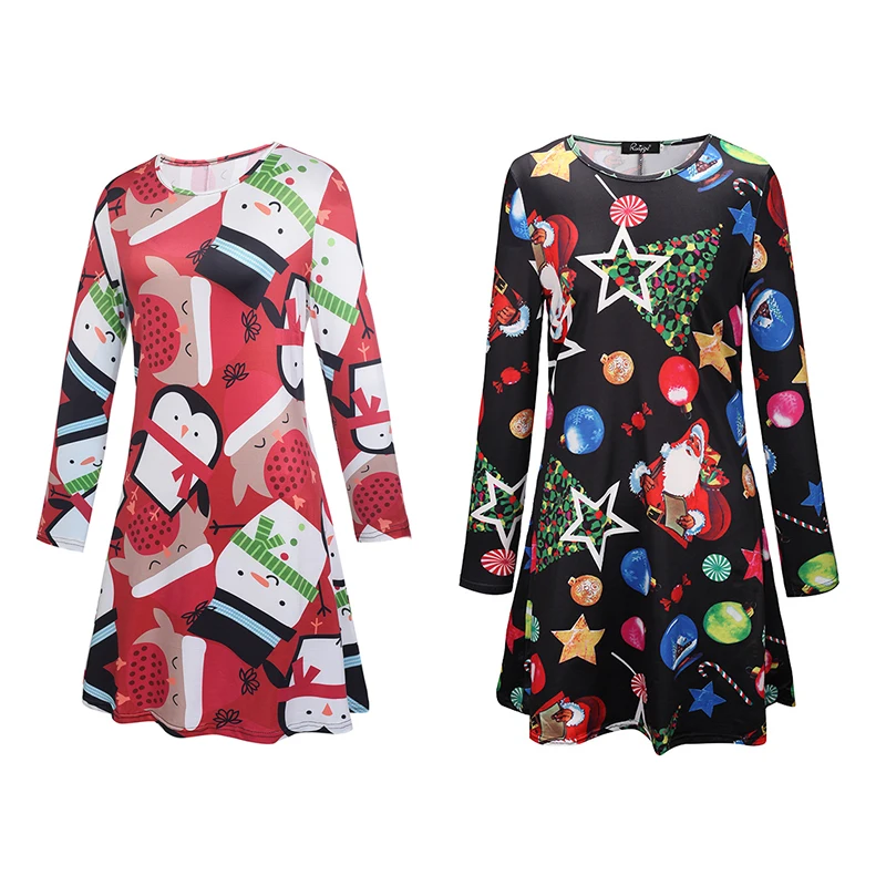 Одинаковая одежда для семьи новинка 2015 года Осенняя Рождественская платья