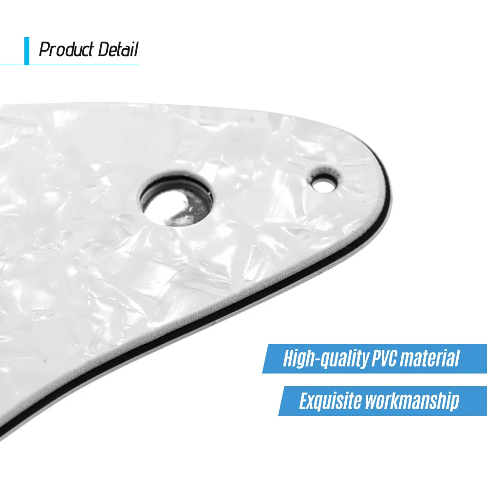 

SSS Electric Guitar Pickguard Set with Back Plate Screws Pick Guard for American ST Style Guitars White Pearl