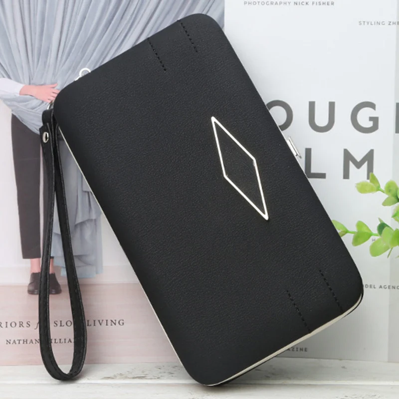 Женский большой емкости длинный кошелек PU кожаный чехол для телефона