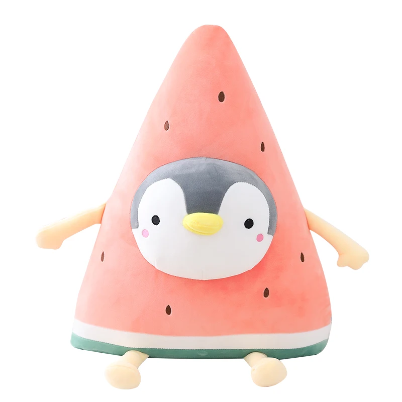 

Плюшевая игрушка в форме арбуза, кролик, пингвин, свинья, Сиба-ину, медведь, мягкая игрушка, 1 шт., подушка для животных плюшевая