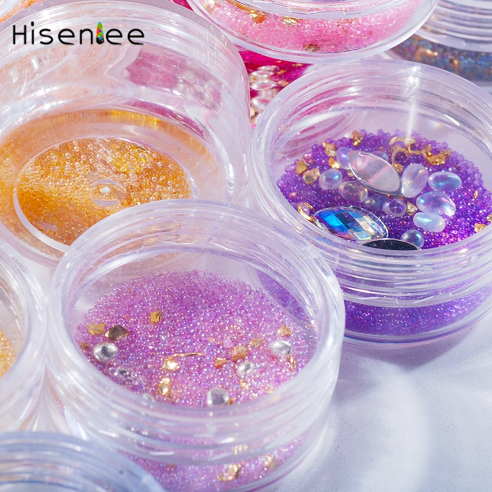 1 коробка высокого качества Смешанная микро Икра/гвоздь щебень/сердце заклепки