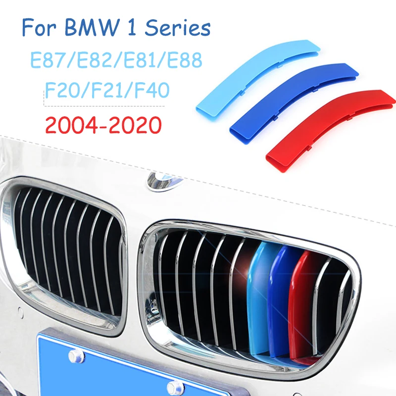 

3pcs ABS For BMW F20 F21 F40 Series 1 E87 Car Racing Grille Strip Trim Clip M Power Performance Accessories