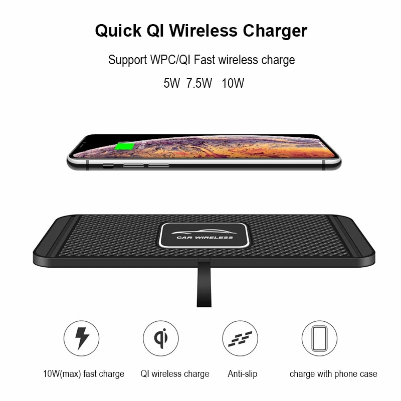 C1 автомобильное беспроводное зарядное устройство для iPhone 11 Pro Max samsung S10 Plus huawei QI Беспроводное зарядное устройство для автомобиля для панелей; хранение ящика
