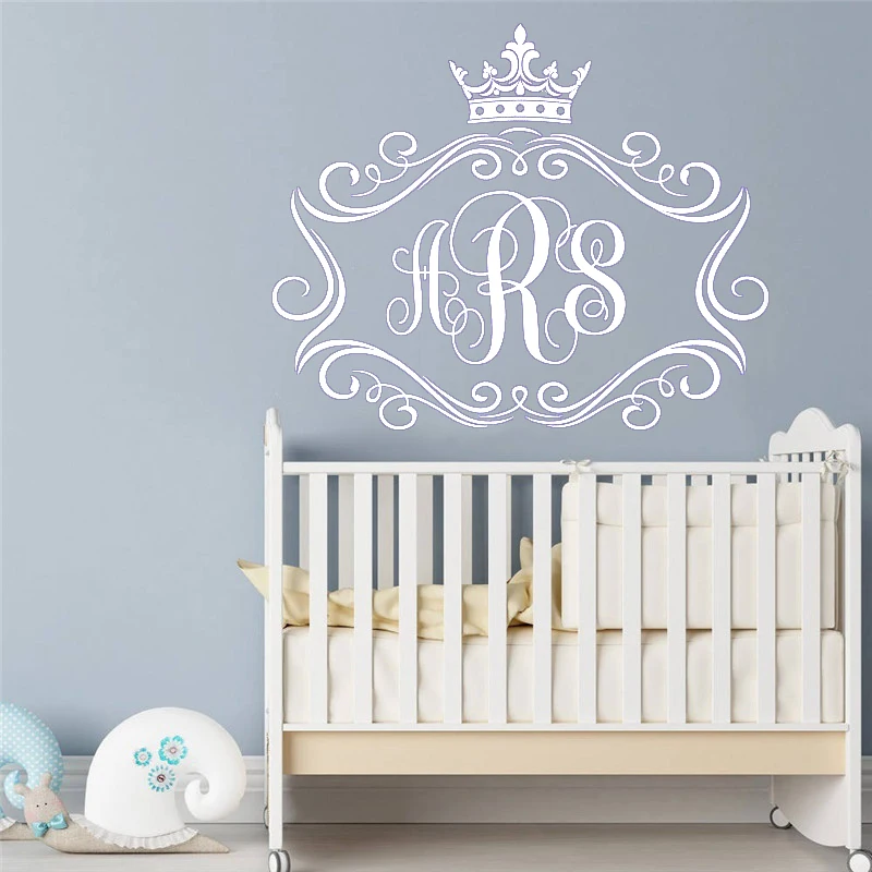 Настенная Наклейка с монограммой персонализированные наклейки инициалами для