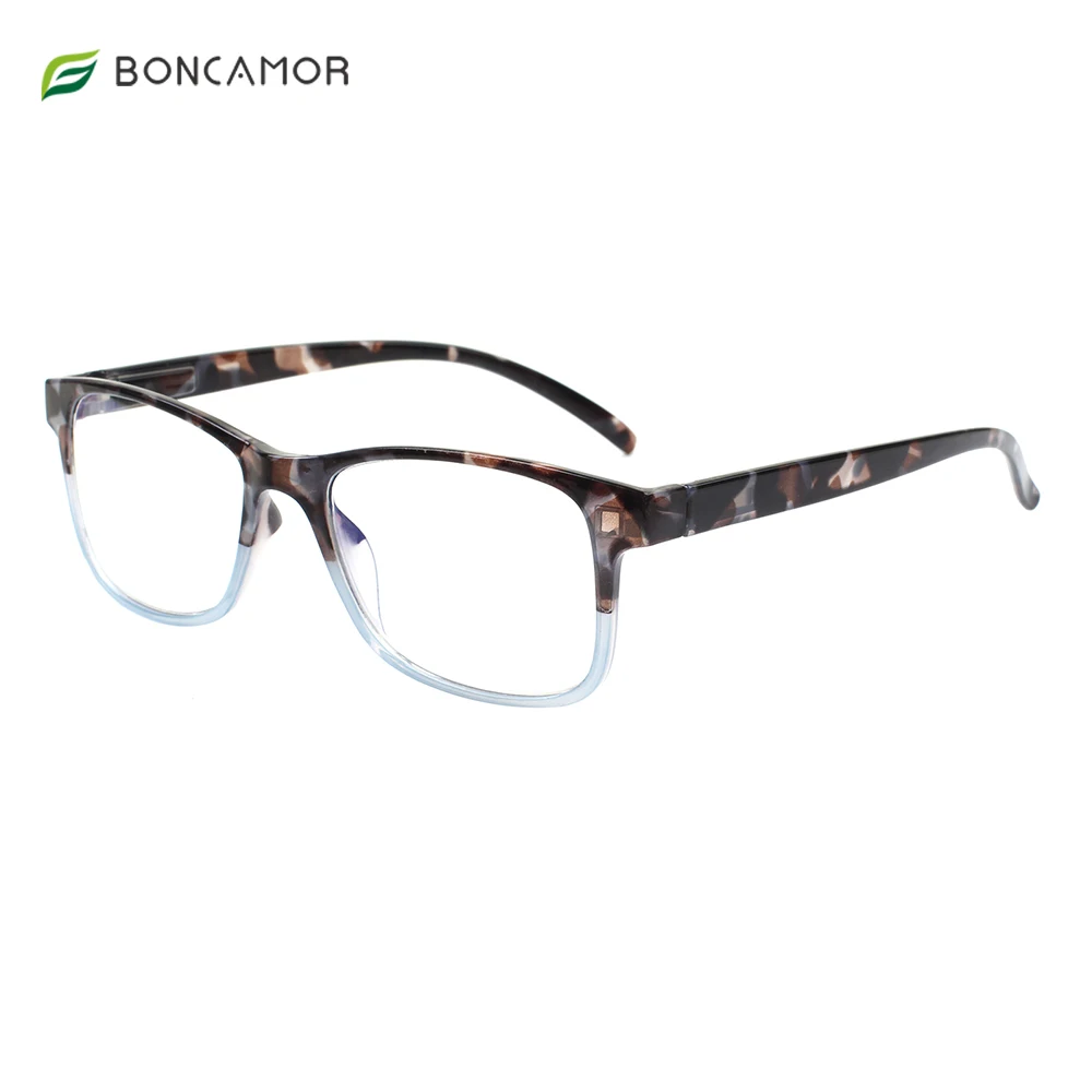 

BONCAMOR Reading Glasses Men Women Spring Hinges Comfortable Glasses for +50+100+150+200+250+300+350+400