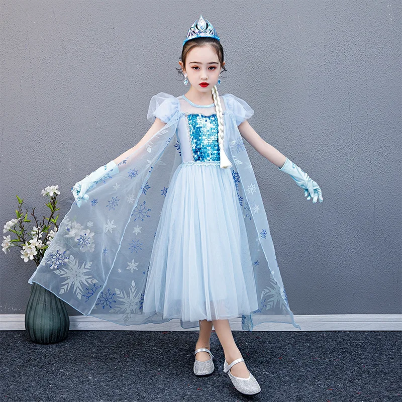 2020 New Ana Elza Dress Snow Queen Cosplay Costume Kids Dresses For Girls Party Princess Fancy Children Clothes | Детская одежда и