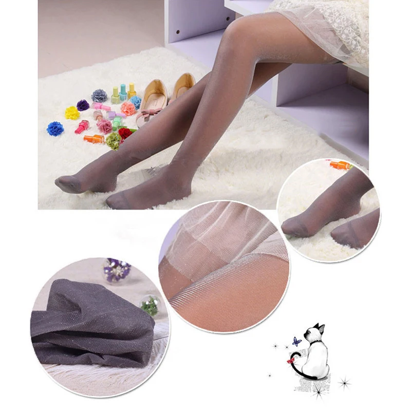 Пикантные чулки с защитой от крючков женские колготки серебристого цвета для