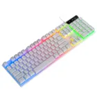 Механическая 104 клавиши игровая клавиатура RGB Led подсветкой USB клавиатура для геймеров встроенный Сталь пластина Проводная эргономичная клавиатура