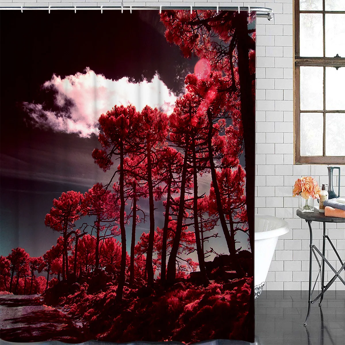 Forest Red Mangrove Shower Curtain Bathroom Decor Fabric Farmhouse | Дом и сад