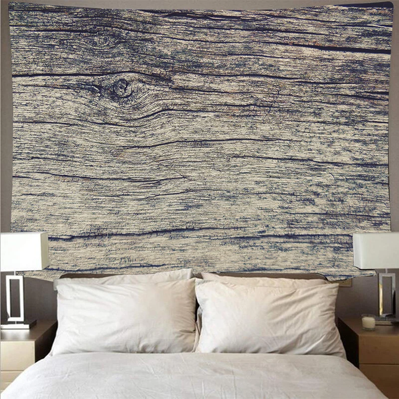 Ретро гобелен с текстурным рисунком деревянных досок настенное пляжное