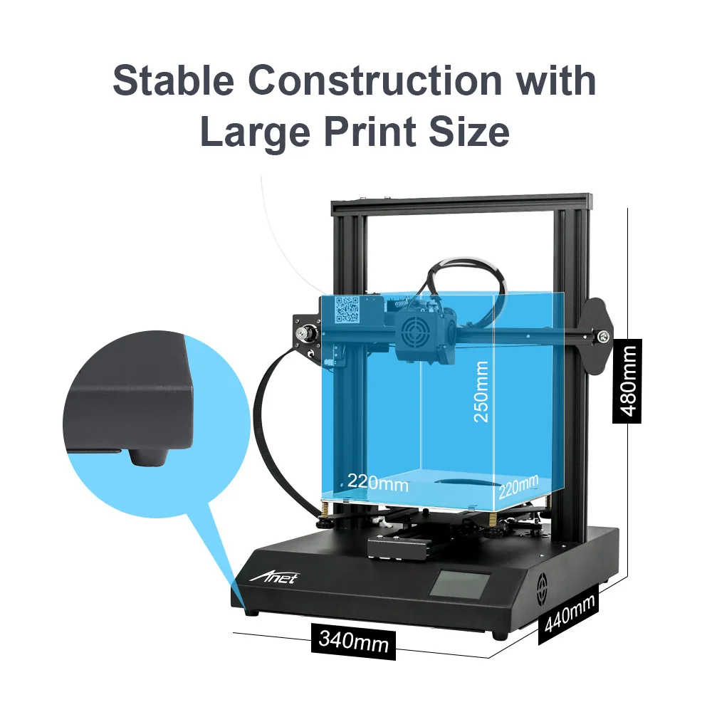 3D принтер Anet s ET4 Pro Reprap i3 с автоматическим самовыравниванием датчиком поддержкой