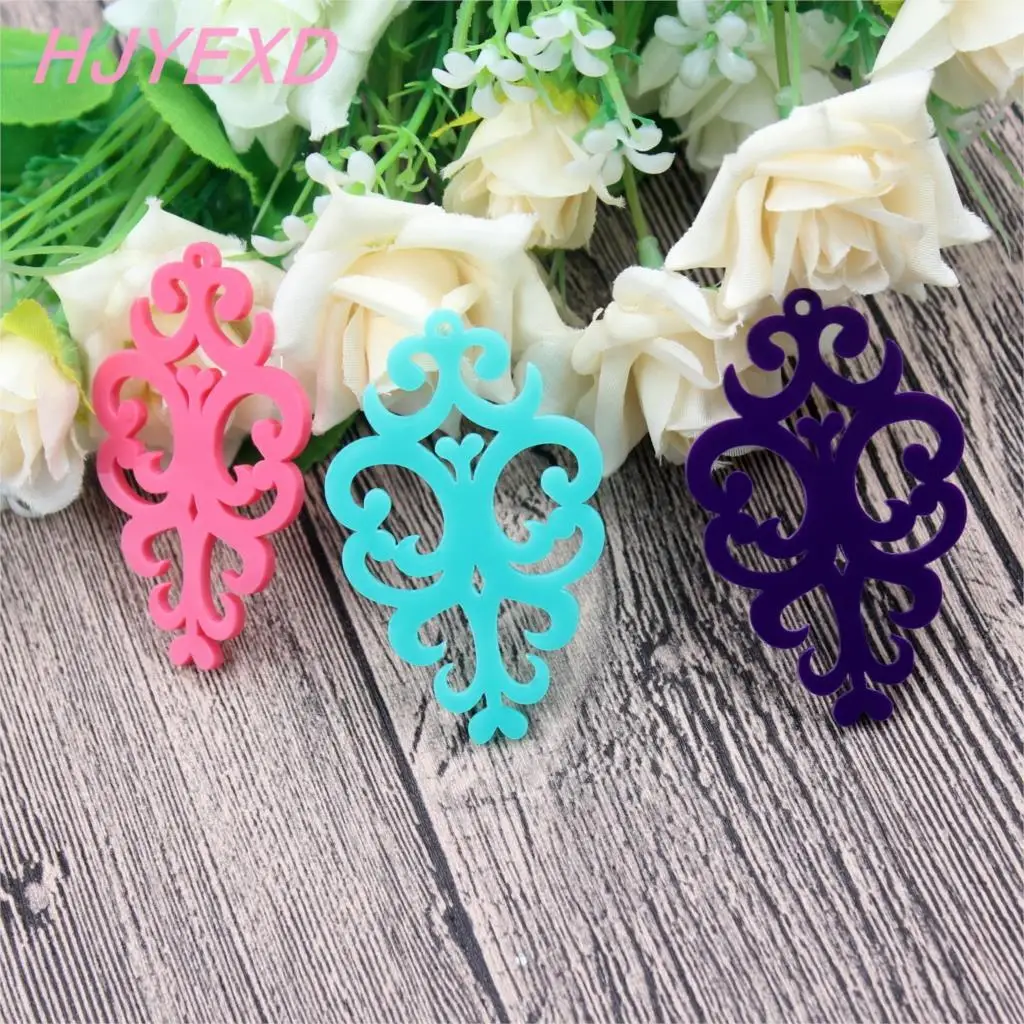 Акриловые серьги 60 мм цветочные кружевные серьги-подвески