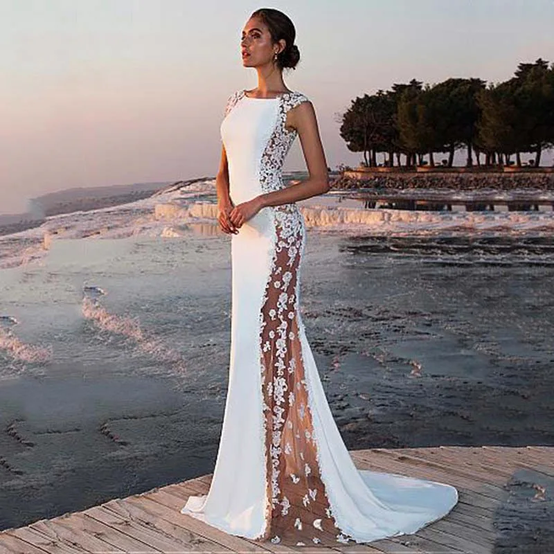 

BAZIIINGAAA Simple Wedding Dress Lace Little Beading Strapless Dress Luxury WeddingGowns Bridal Can Be Washed Bride Dresses