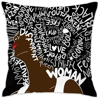 sara nell velvet throw inspirational word pillow casesafrican american women letter hairpillow covers decorative african woman