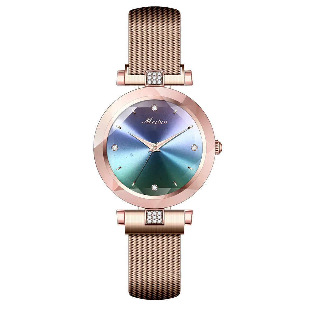 Meibin алмазные геометричные многоугольные магнитные женские часы на ремешке relogio