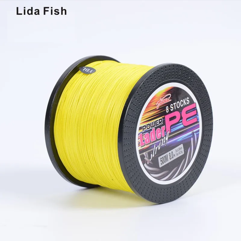 

Lida Fish Brand 500 m 8 series vigorous horse PE braided wire imported raw silk strong tensile high wear resistance recovery