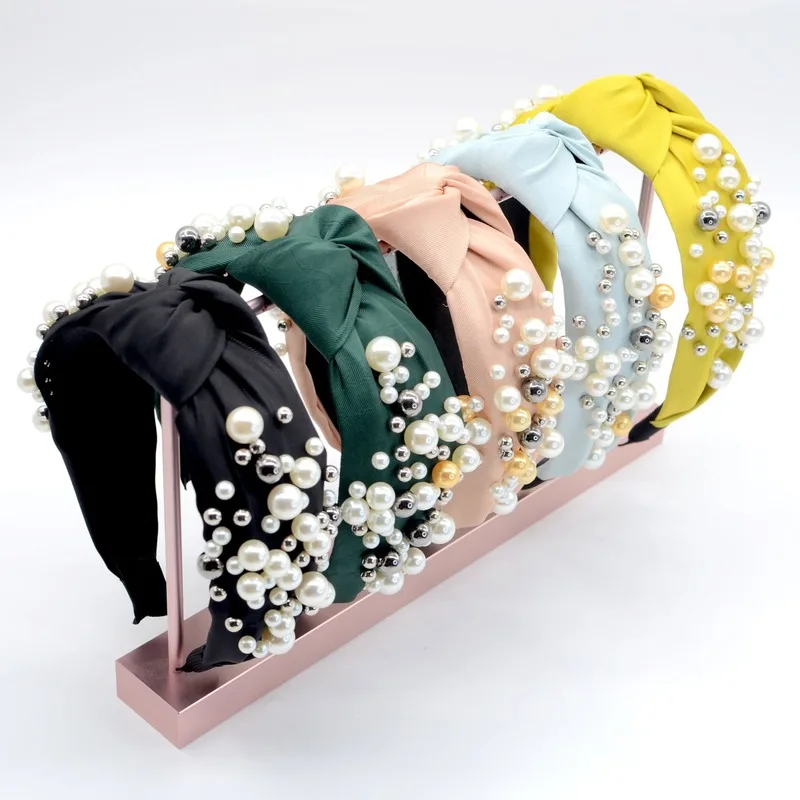 

Headbands for Women Elastic Band Made of Hair Broad-sided Simple Cloth Tide Bead Wash Face Pearl Hair Bandhair Accessories 2020
