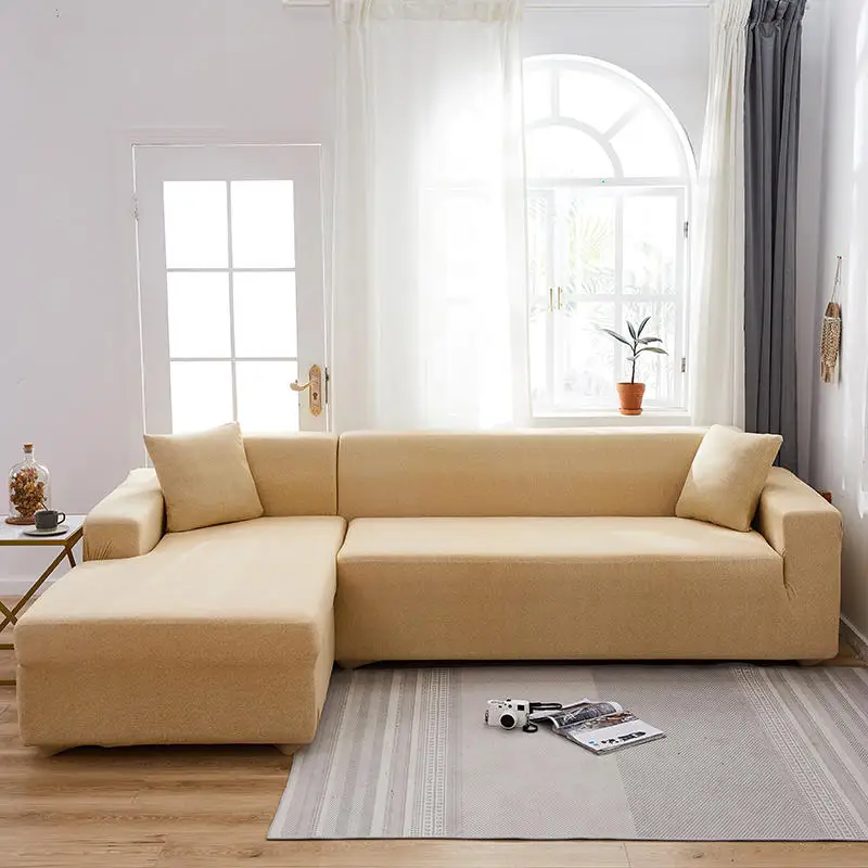 

Yaapeet L Shape Elastic Stretchable Solid Color Sofa Seat Covers Elastic Corner For Living Room Armchair Slipcovers High Quality
