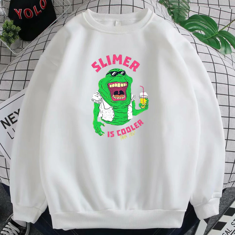 Свитшот женский флисовый с круглым вырезом и принтом монстра|Женские толстовки