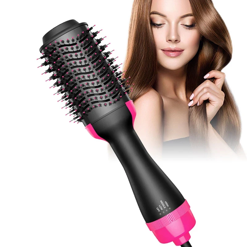 

Hot Air Brush Multi-Function Hair Dryer Straightener Curler Comb One Step Professional Salon Hair Styler and Volumizer Ion Blow