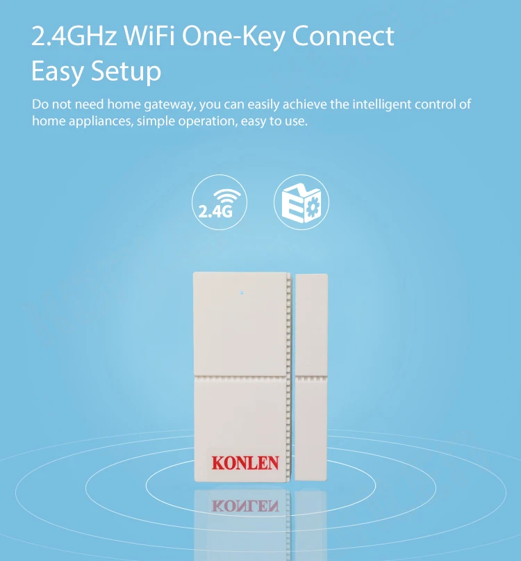 KONLEN Tuya wifi магнитный датчик двери контакт окно открытая сигнализация детектор умный жизни приложение оповещения Домашняя безопасность Google Alexa поддержка
