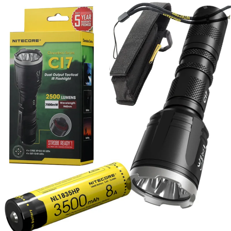 Nitecore CI7 двойной выход Тактический ИК фонарик 4x CREE XP G3 S3 + SST 10 IR светодиодов 18650