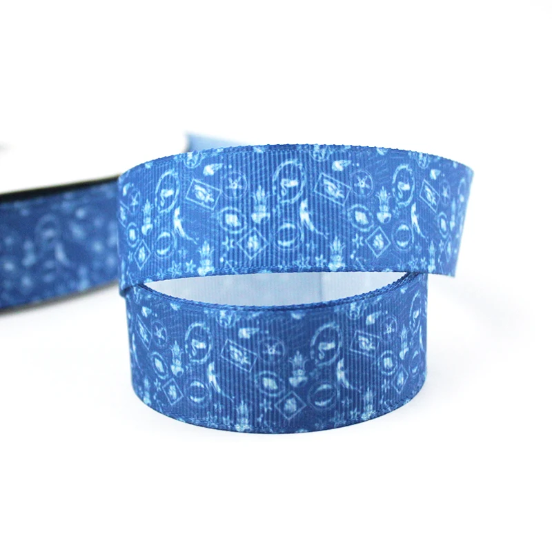 

Blue marine life printed grosgrain ribbon blue ribbon DIY Hair Bow Sewing Accessories9mm 16mm 22mm 25mm 38mm 57mm 75mm