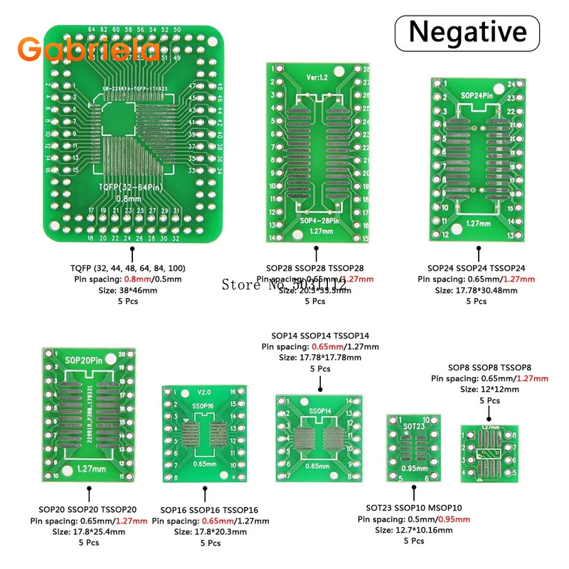 8 видов футболок для выведения токсинов, 40 шт PCB прототип Панели SMD для DIP адаптер пластина преобразователь Кб(32-44-48 64 84 100) SOP-ов) TSSOP 8 10 14 16 20 23 24 28