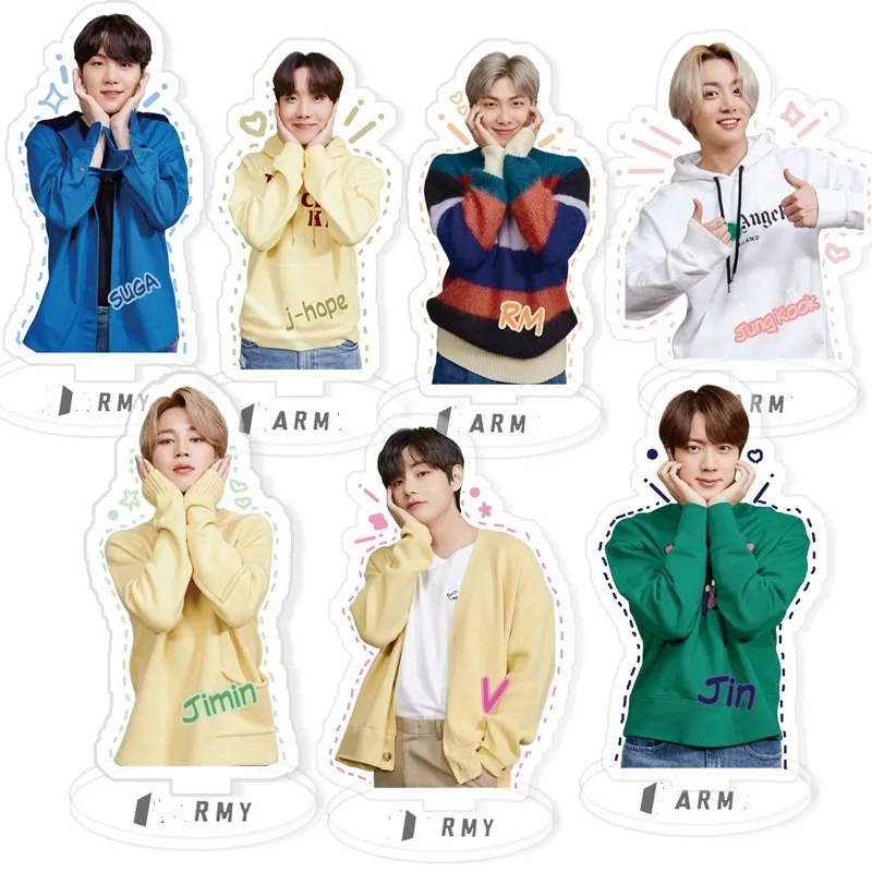 KPOP Bangtan Boys Creative Acrylic Stand Standup Stop Sign Tablecard K-POP JK V JIN Student Gifts New Korea Group Thank You Card